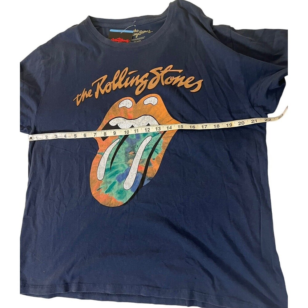 NWT Women's Navy Rolling Stones S/S Band Tee Size Large - Picture 6 of 9